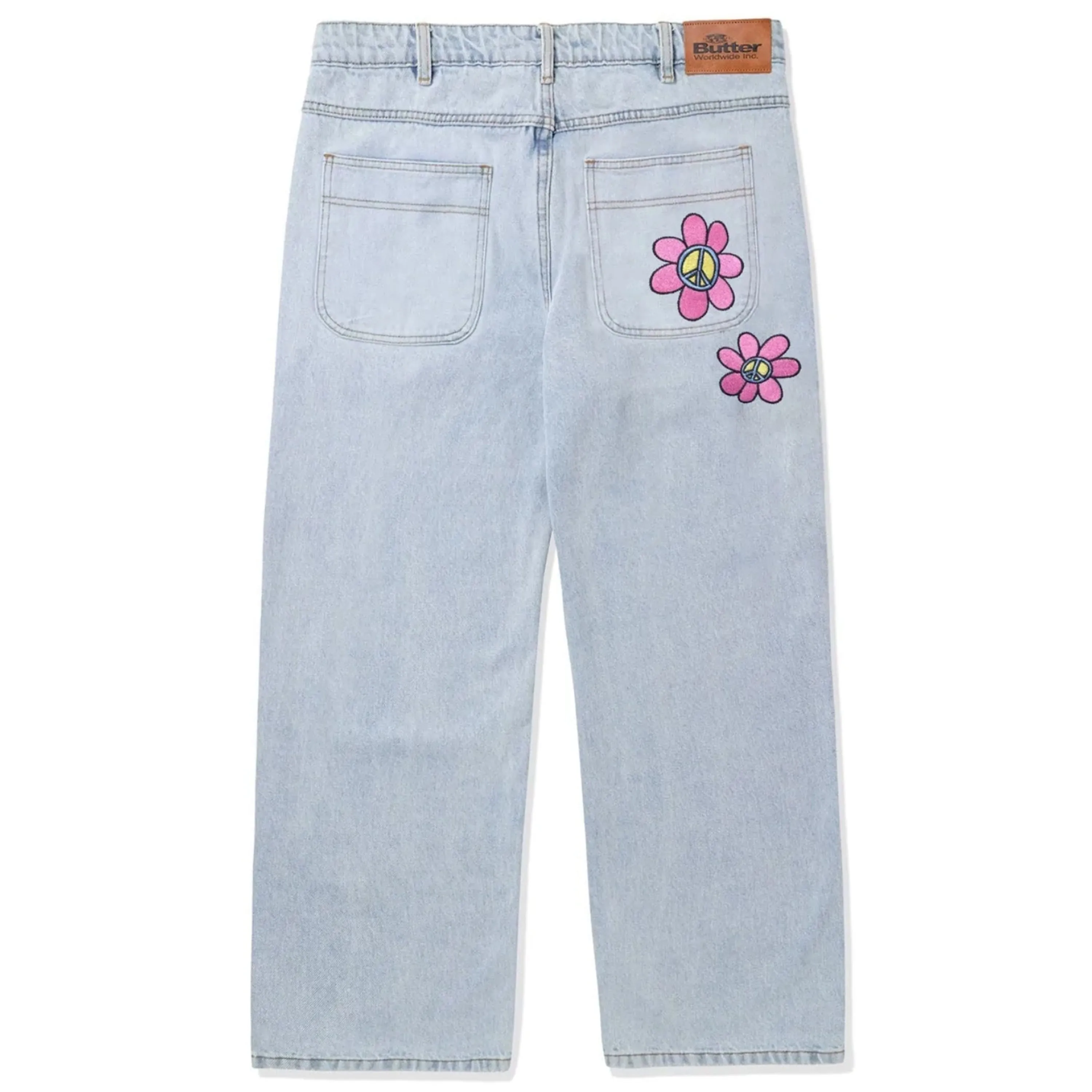 BUTTER GOODS FLOWER DENIM JEANS LIGHT BLUE