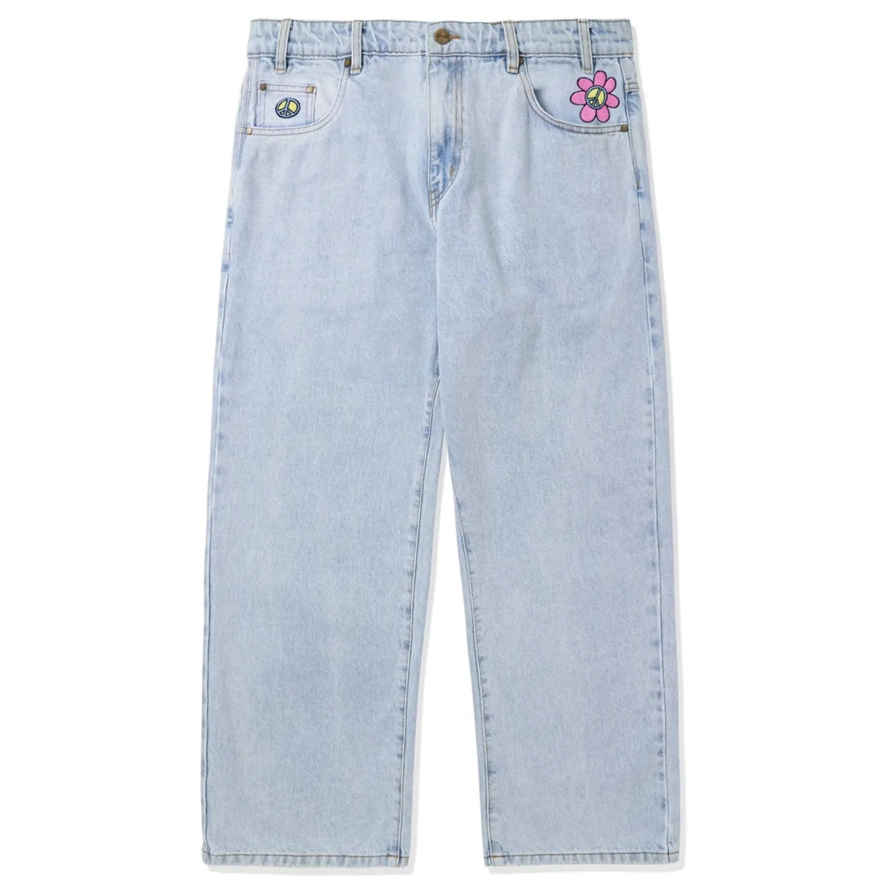 BUTTER GOODS FLOWER DENIM JEANS LIGHT BLUE