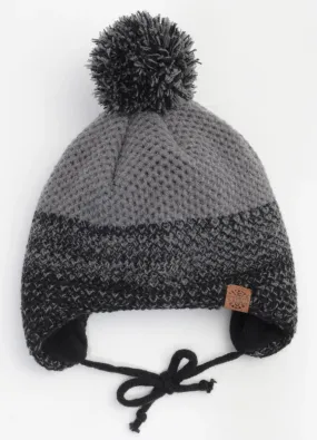 Calikids Pom Pom Cozy Knit Winter Hat in Grey: Size Fit Most Baby/Toddler