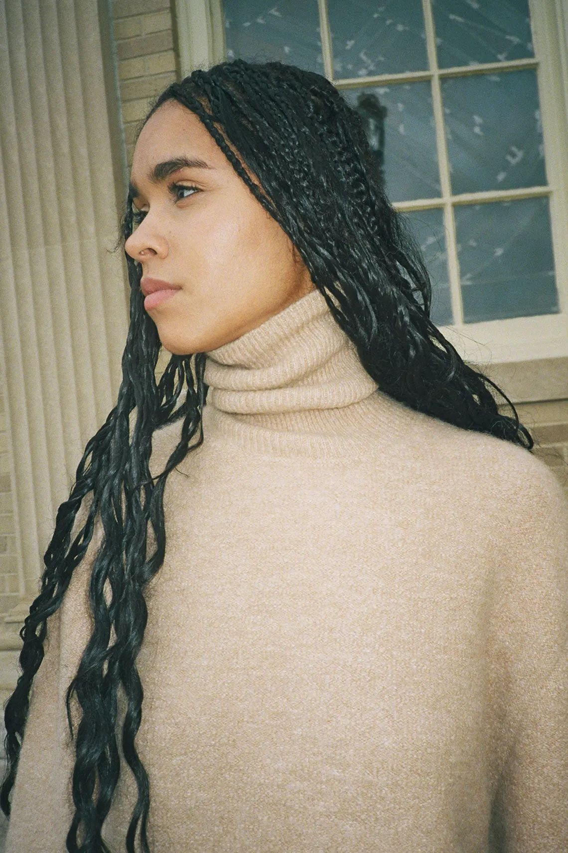Camel Fleece Turtleneck