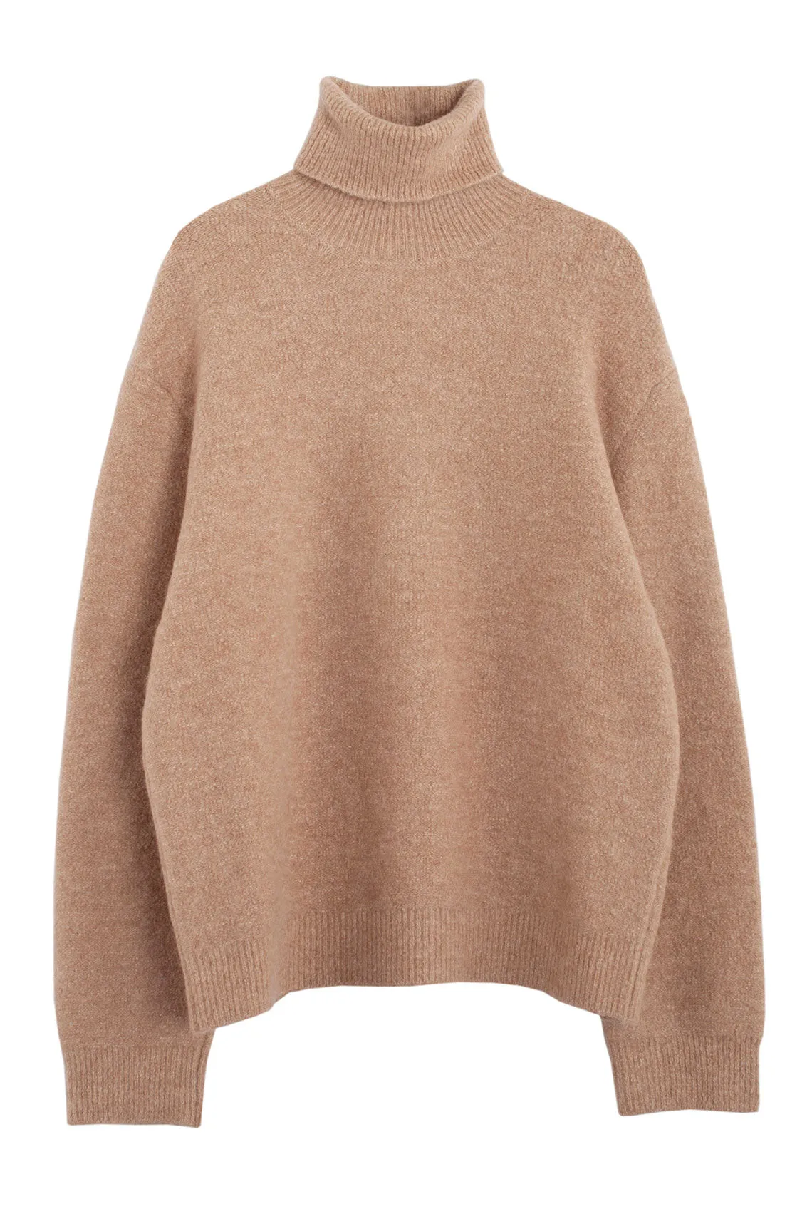 Camel Fleece Turtleneck