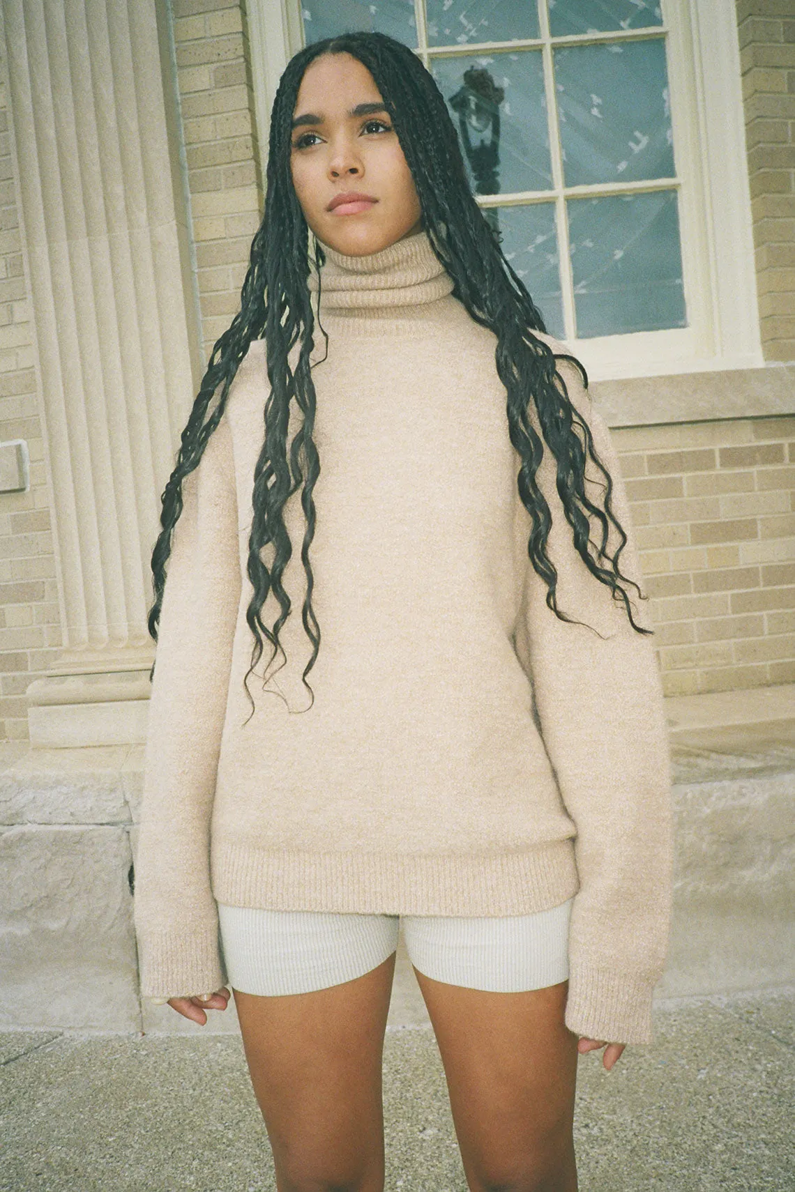 Camel Fleece Turtleneck