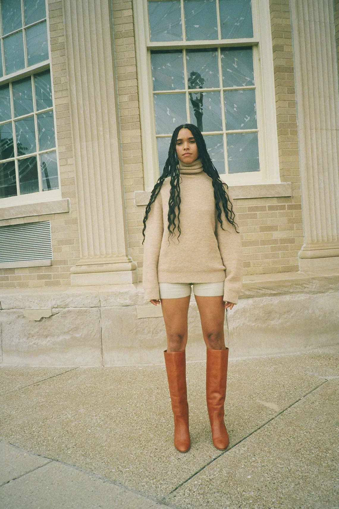 Camel Fleece Turtleneck