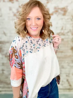 Cathy Mixed Print Jersey Top