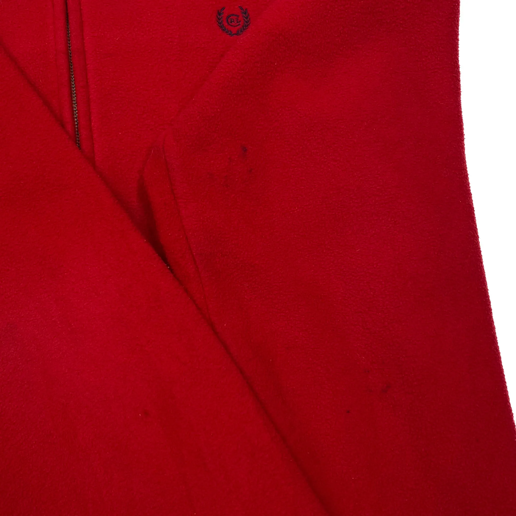 CHAPS RALPH LAUREN Embroidered Mini Logo Zip Fleece Bomber Jacket
