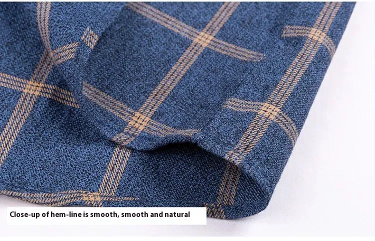 Cotton Long-sleeved Shirt Plaid Business Slim Fit