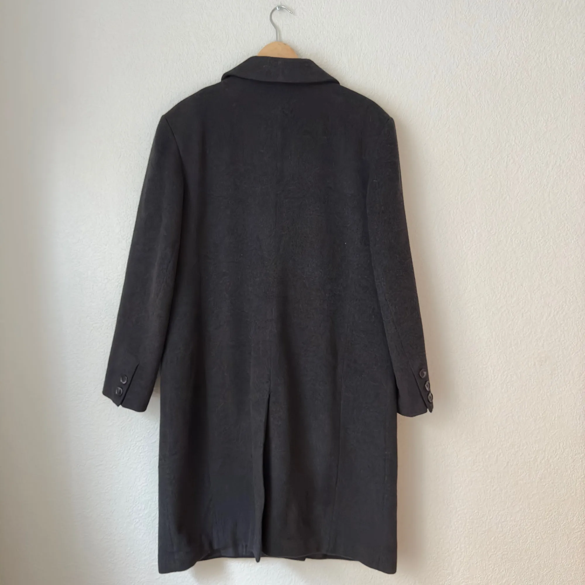 Dark Gray Wool Angora Coat, size EU44