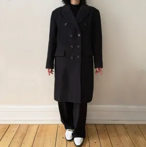 Dark Gray Wool Angora Coat, size EU44