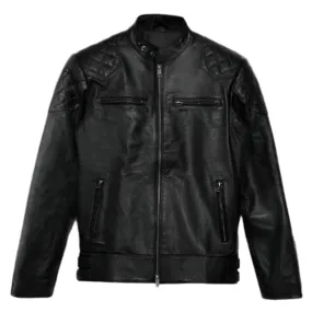 David Beckham Genuine Leather Slim Fit Jacket