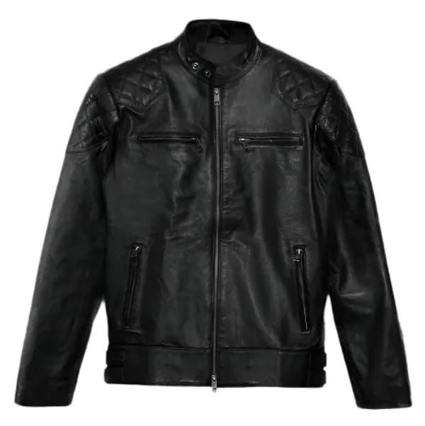 David Beckham Genuine Leather Slim Fit Jacket