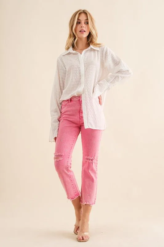 Denim Jeans with Rhinestone