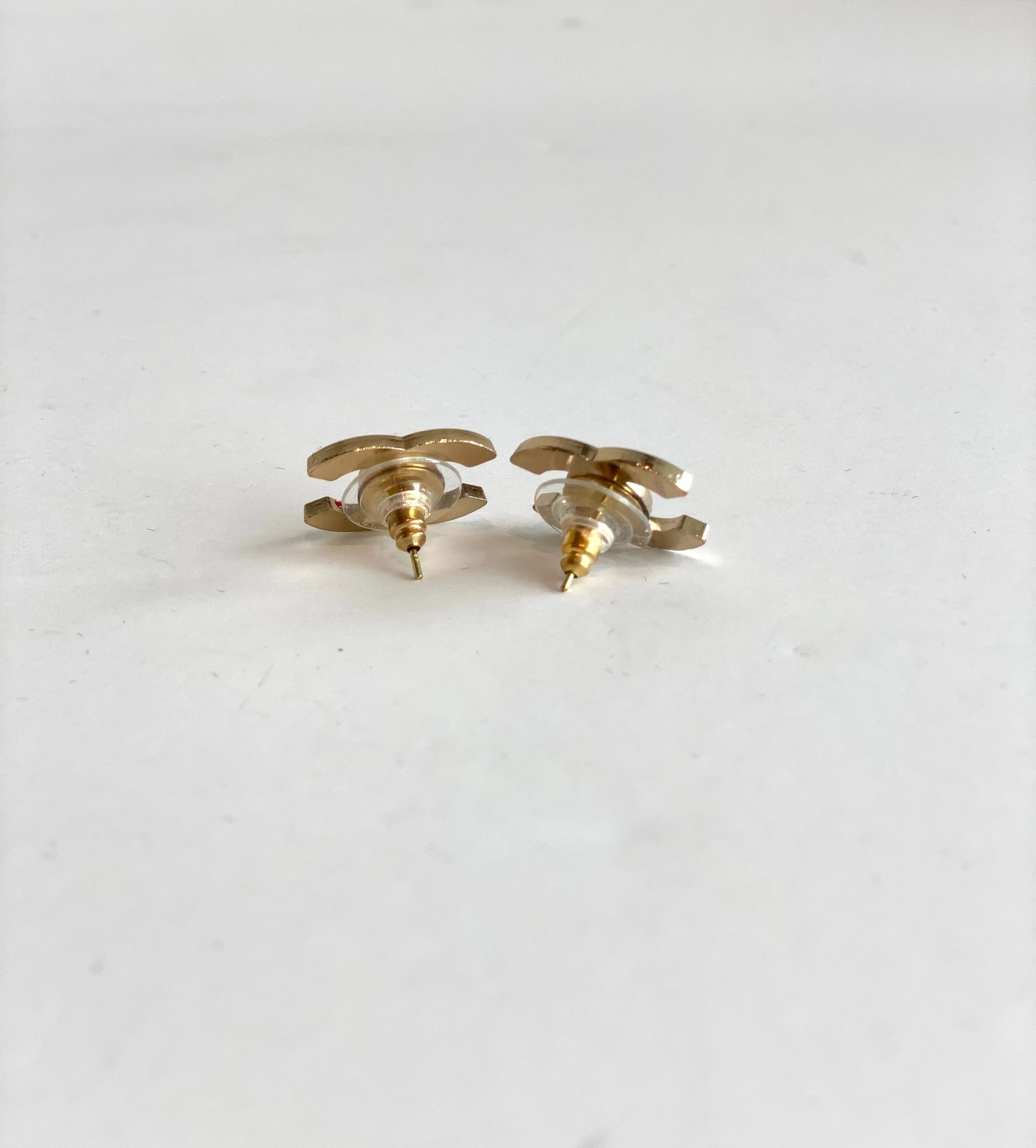 Designer Button Earrings - Red Classic CC