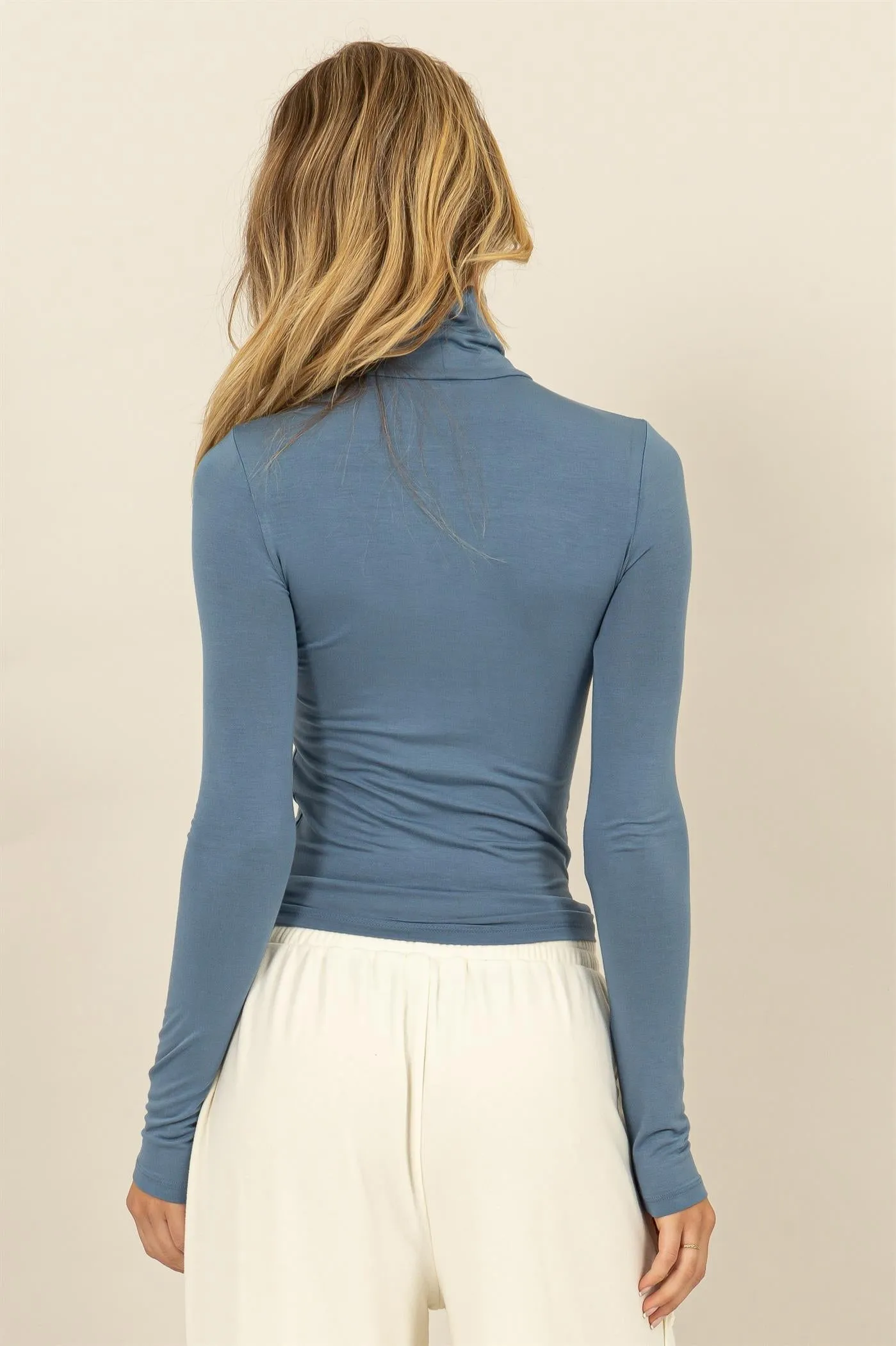 DZ24E436-SLIM-FIT TURTLENECK LONG SLEEVE TOP