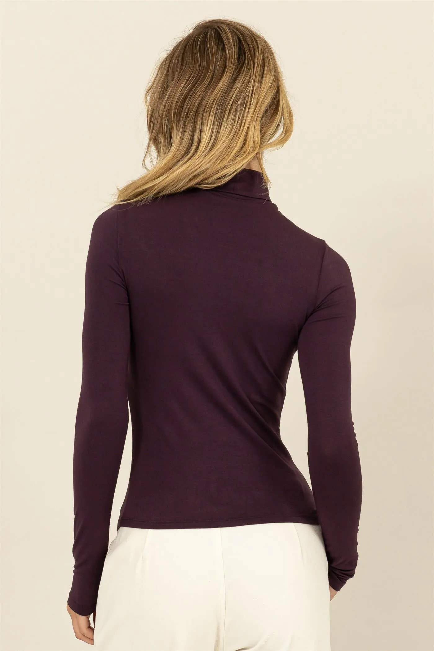 DZ24E436-SLIM-FIT TURTLENECK LONG SLEEVE TOP