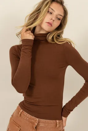 DZ24E436-SLIM-FIT TURTLENECK LONG SLEEVE TOP