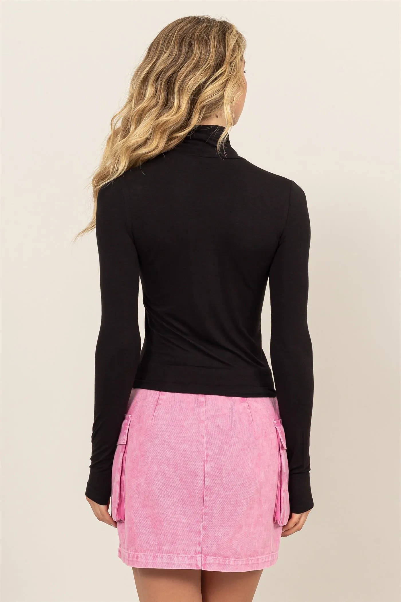 DZ24E436-SLIM-FIT TURTLENECK LONG SLEEVE TOP