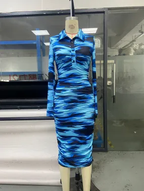 Elowyn - Elegant Printed Bodycon Midi Dress for Women