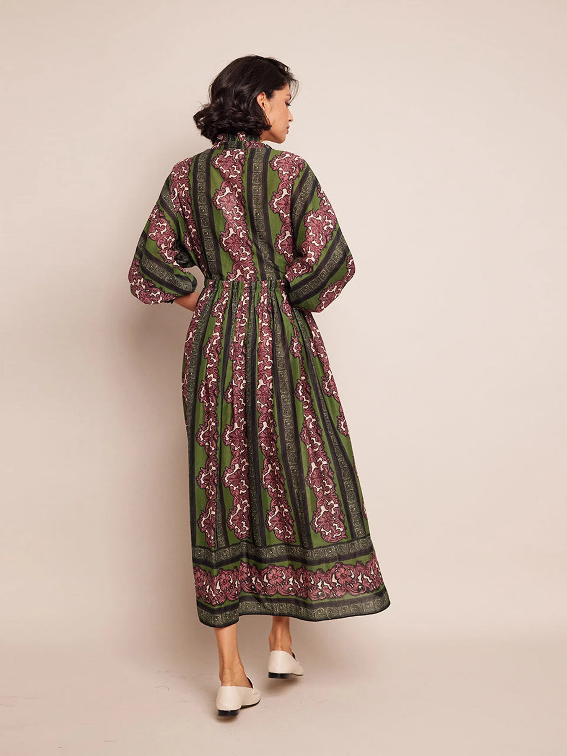 Eme mauve damask Beatrice dress