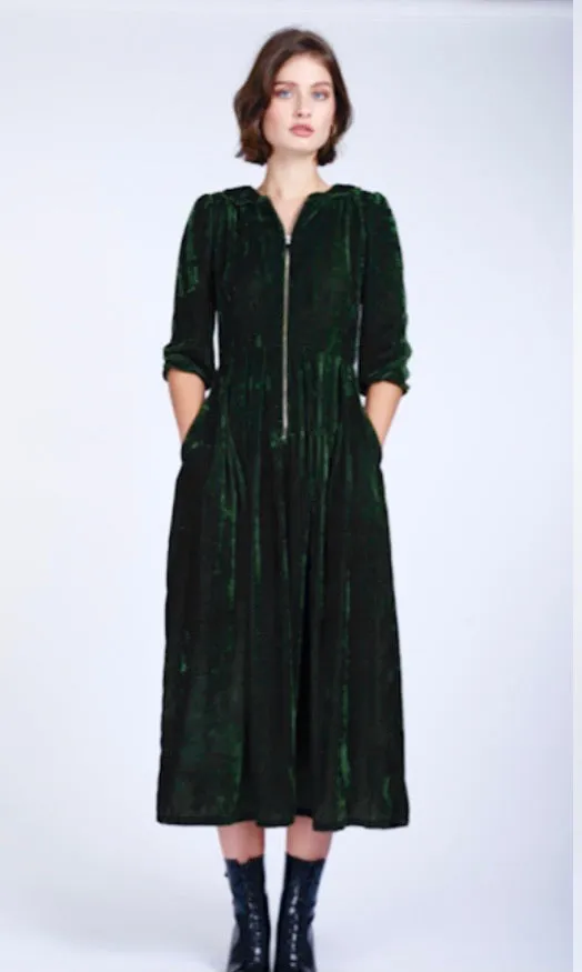 Emerald Velvet Sonnet Dress
