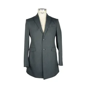 Emilio Romanelli Elegant Gray Wool Blend Men's Short Coat