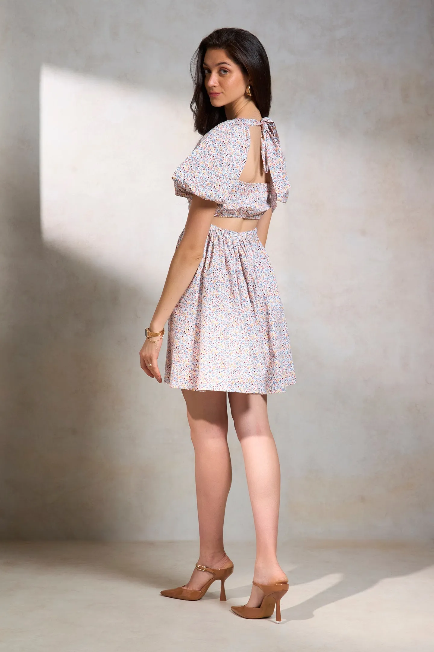 Emily|Back Detail Cotton Dress