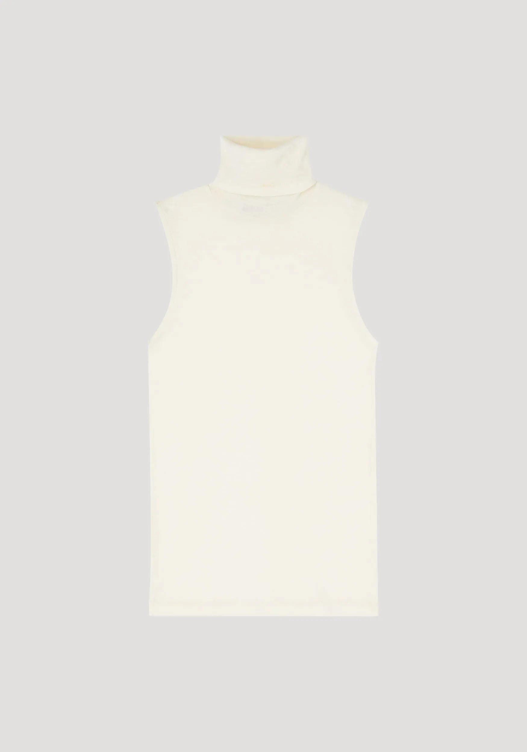 Fine merino sleeveless turtleneck | off-white