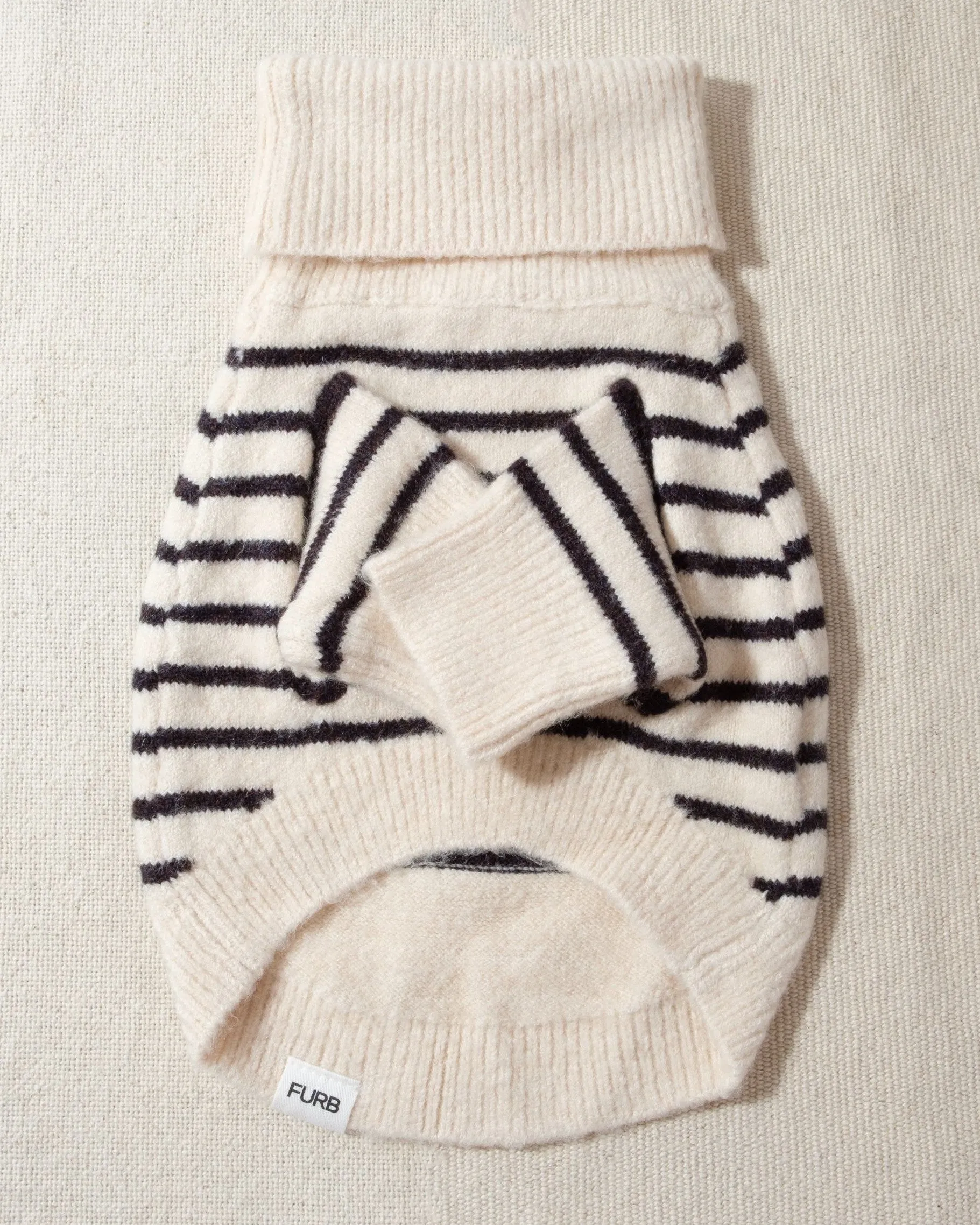 Finley Ivory   Black Striped Dog Sweater