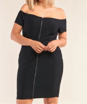 Fitted Off-the-shoulder Bodycon Mini Dress