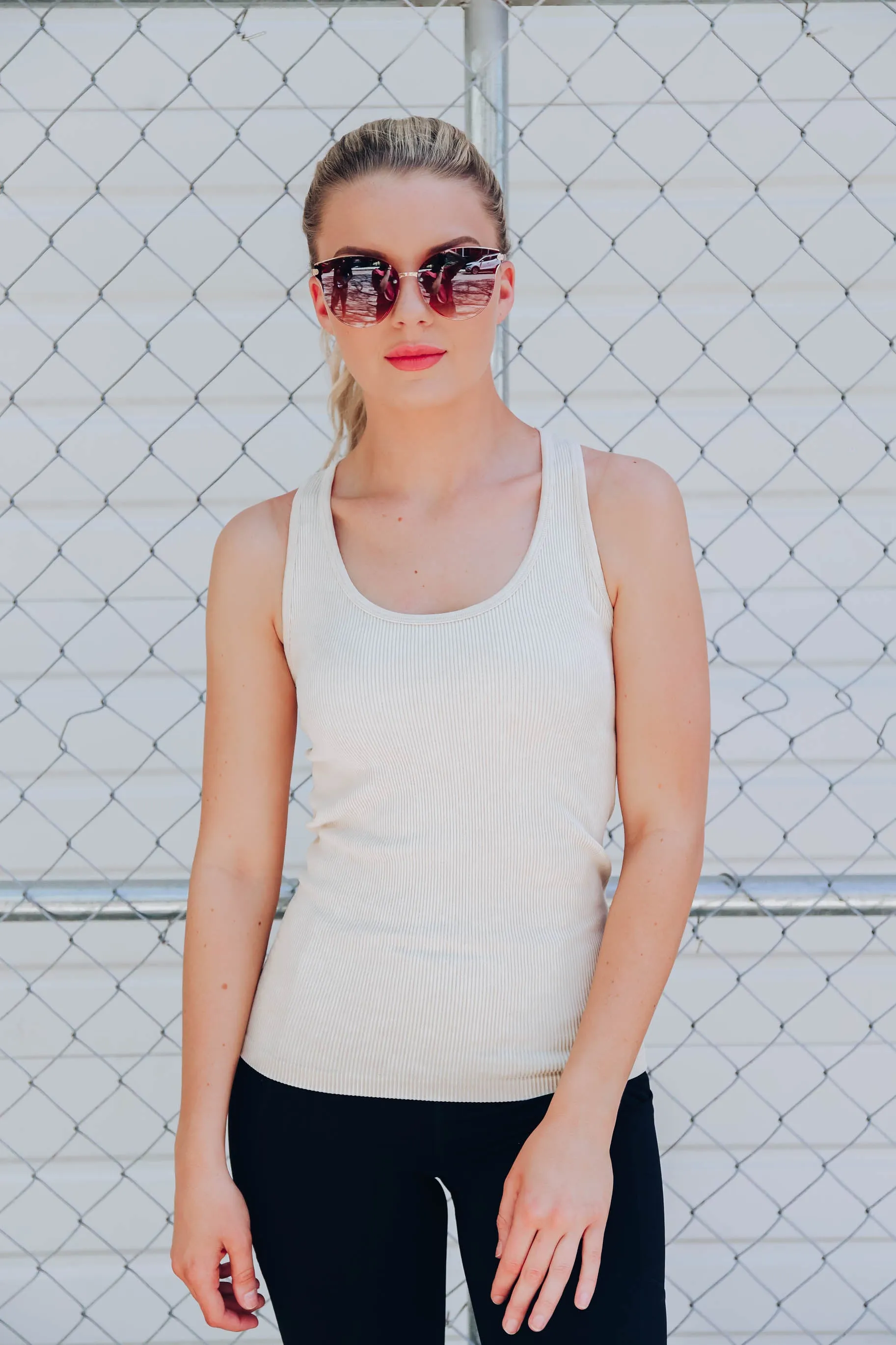 Flex Seamless Ribbed Tank - Natural