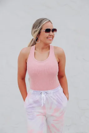 Flex Seamless Ribbed Tank - Pink