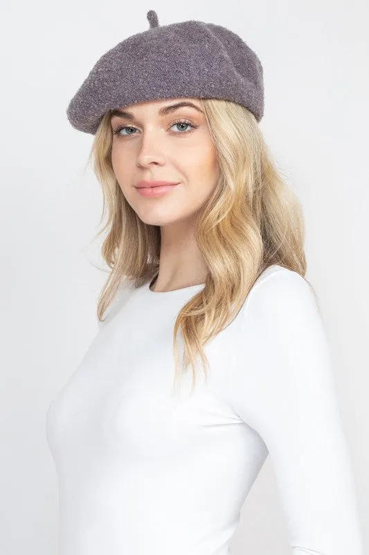 French Royalty Fleece Pink Beret Hat