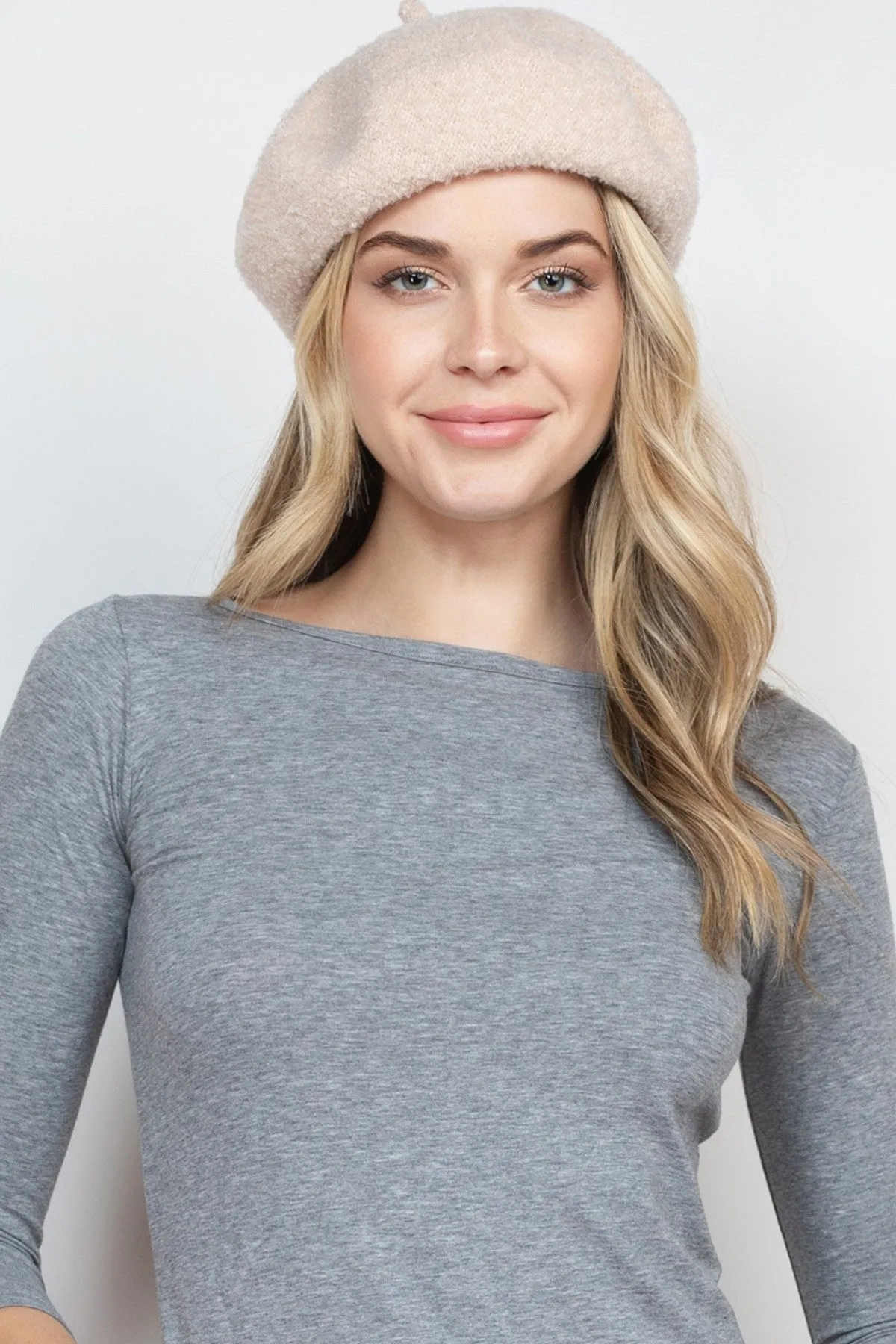 French Royalty Fleece Pink Beret Hat