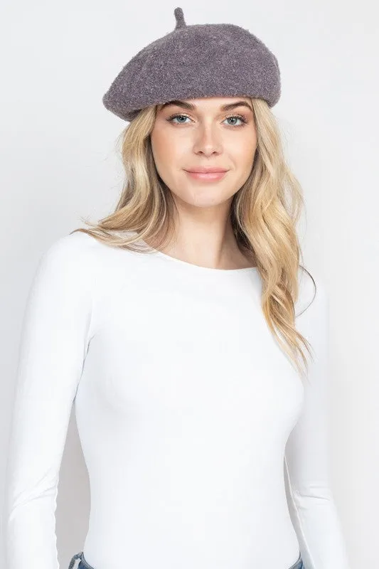 French Royalty Fleece Pink Beret Hat