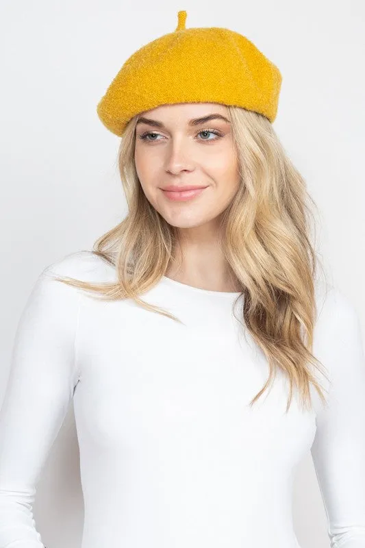 French Royalty Fleece Pink Beret Hat