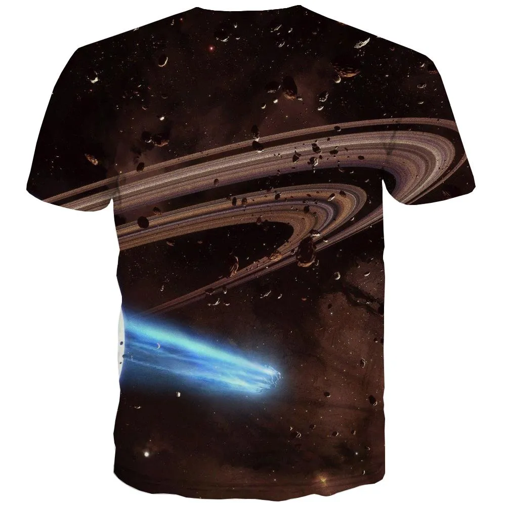 Galaxy T-shirt Men Planet Tshirts Novelty Starry Sky T shirts Funny Colorful Shirt Print Harajuku T-shirts Graphic