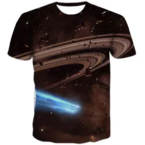 Galaxy T-shirt Men Planet Tshirts Novelty Starry Sky T shirts Funny Colorful Shirt Print Harajuku T-shirts Graphic