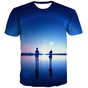 Galaxy T-shirt Men Space Tshirts Casual Universe Tshirt Printed Lovely Shirt Print