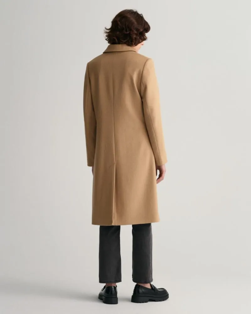 Gant Apparel Womens WOOL BLEND TAILORED COAT 248/DARK KHAKI