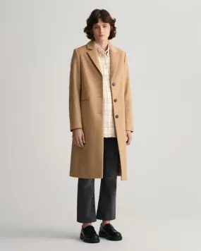 Gant Apparel Womens WOOL BLEND TAILORED COAT 248/DARK KHAKI