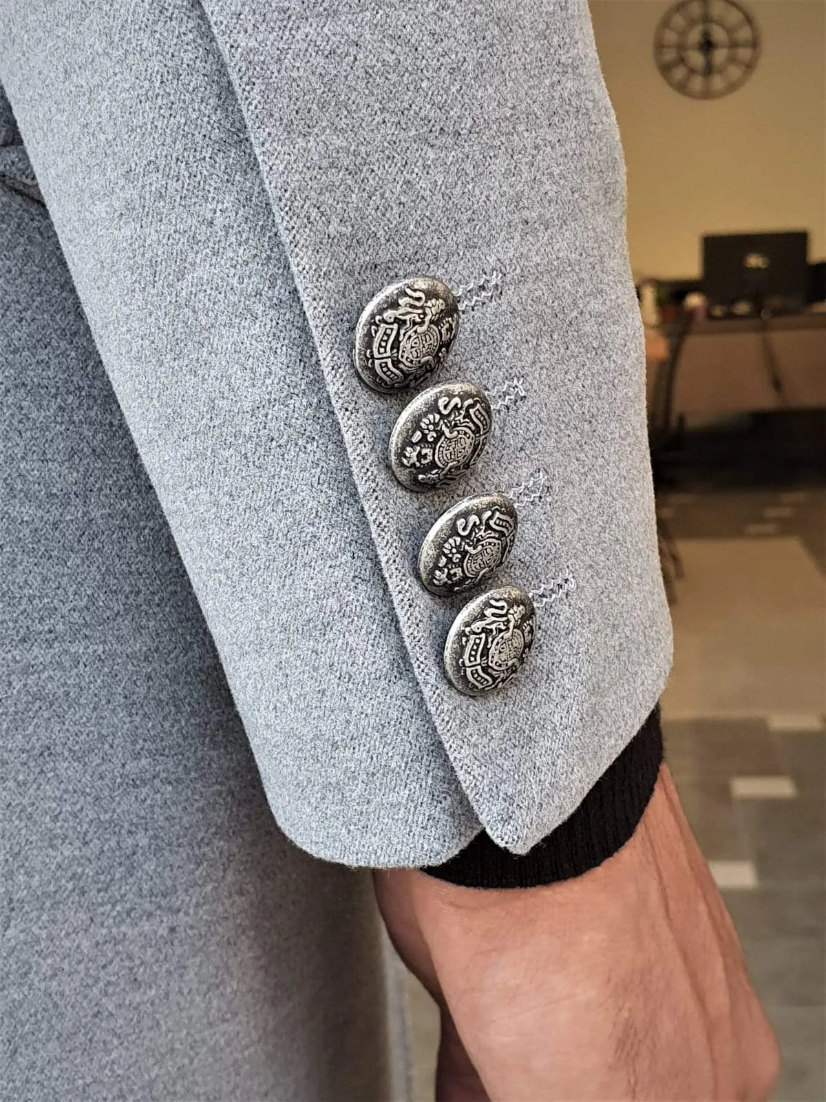 Geneva Gray Double Breasted Coat