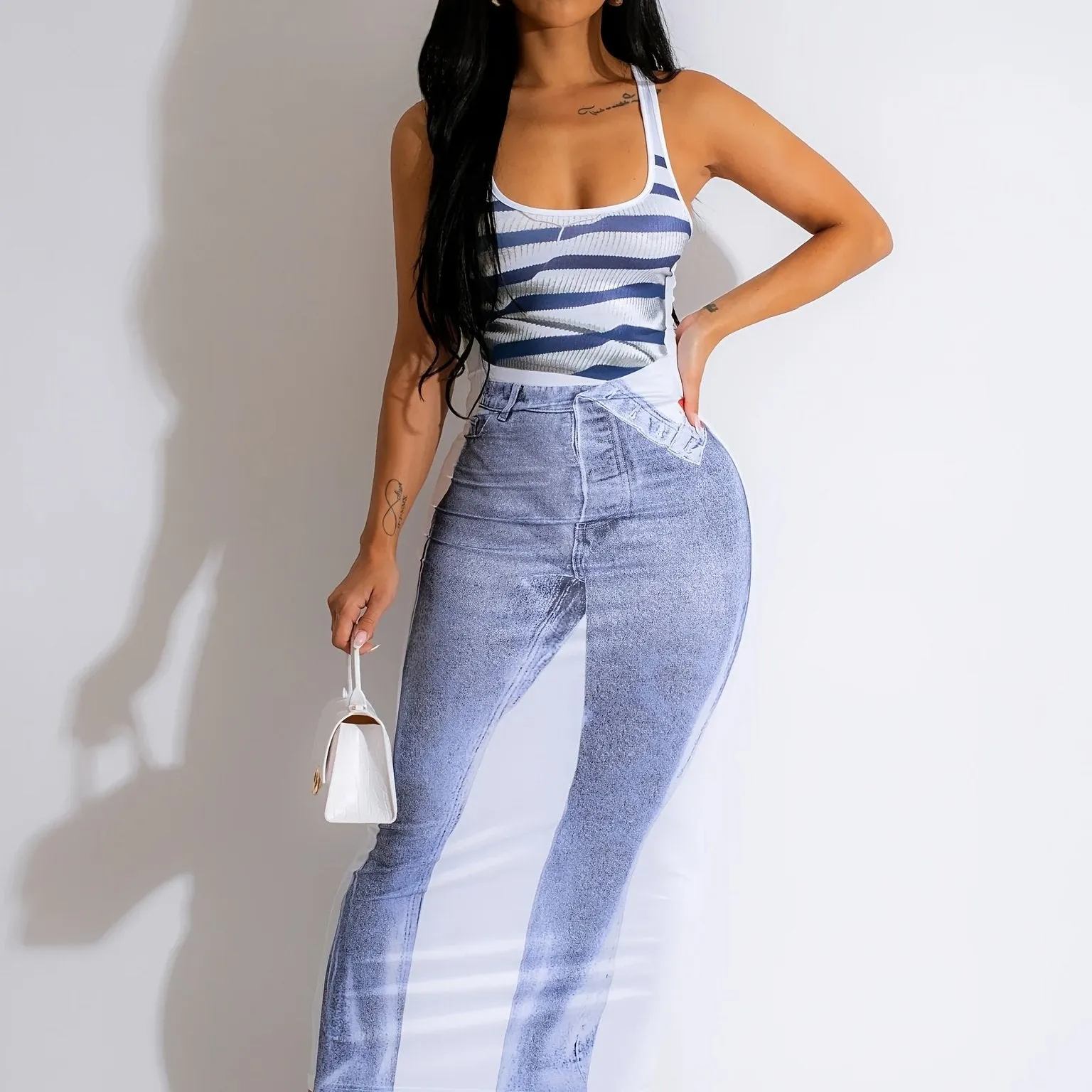 Graphic Print Bodycon Maxi Dress