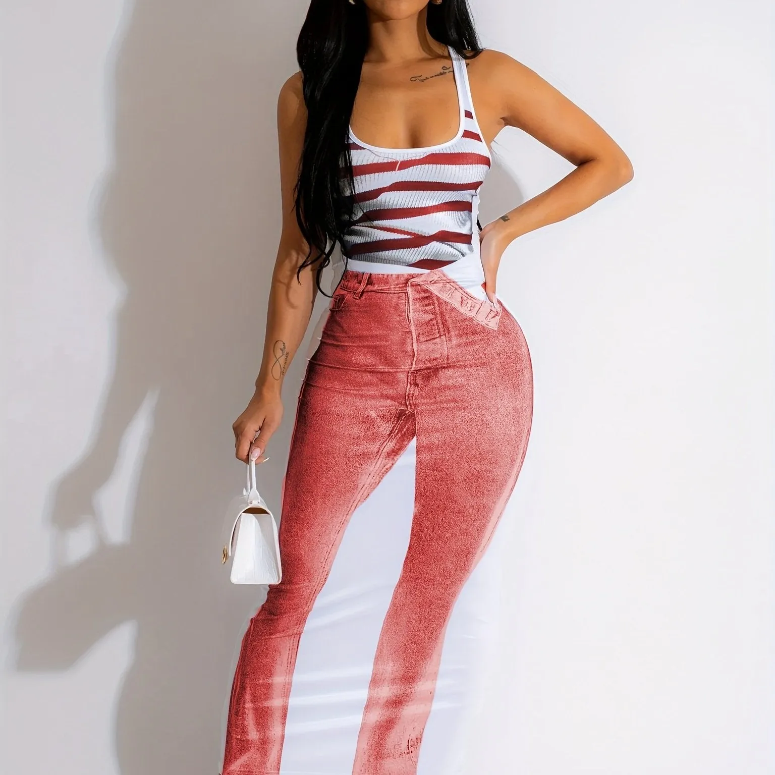Graphic Print Bodycon Maxi Dress