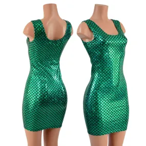 Green Scale Bodycon Tank Dress READY to SHIP