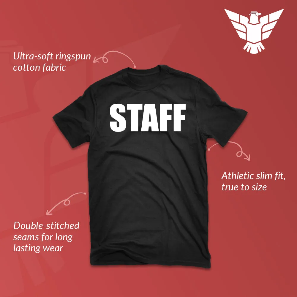 GunShowTees Staff Two-Sided Event Team Front and Back Print Shirt