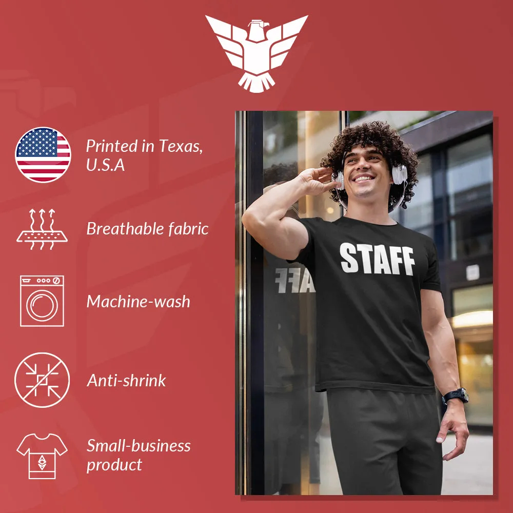 GunShowTees Staff Two-Sided Event Team Front and Back Print Shirt