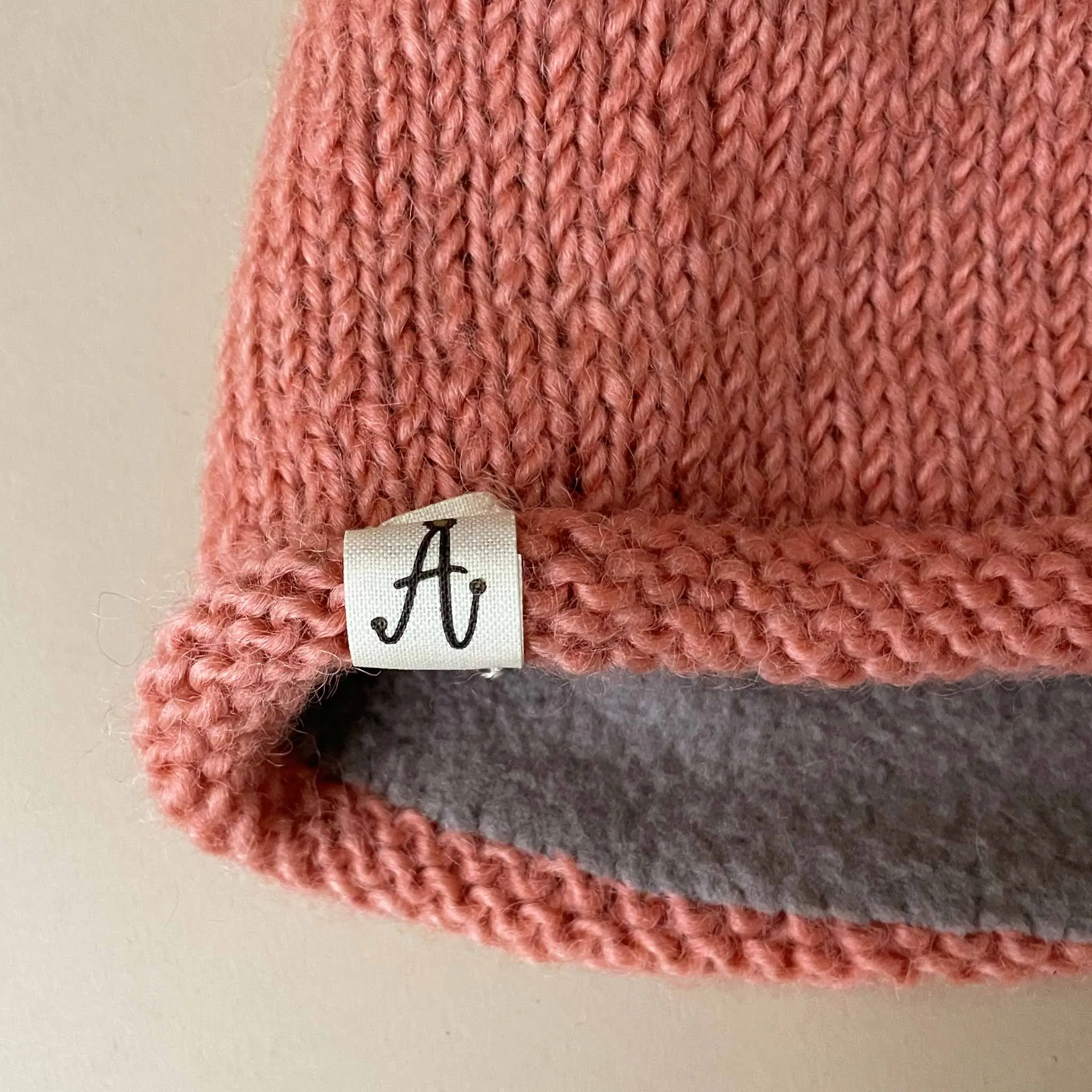 Hand-Knit Pink Hunter Hat