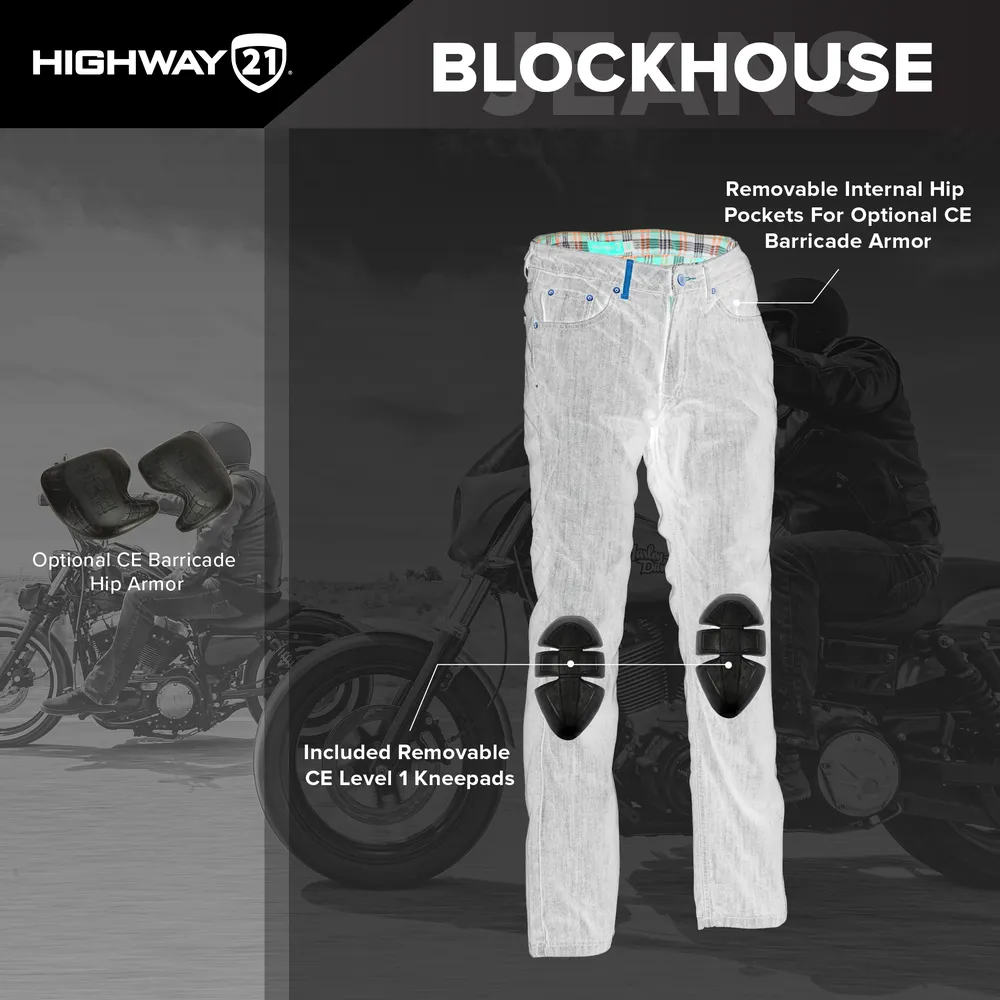 Highway 21 Blockhouse Mens Motorcycle Riding Tall Jeans