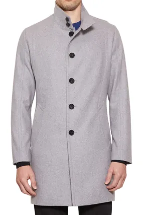 Hinkley High Neck Wool Blend Coat in Light Grey