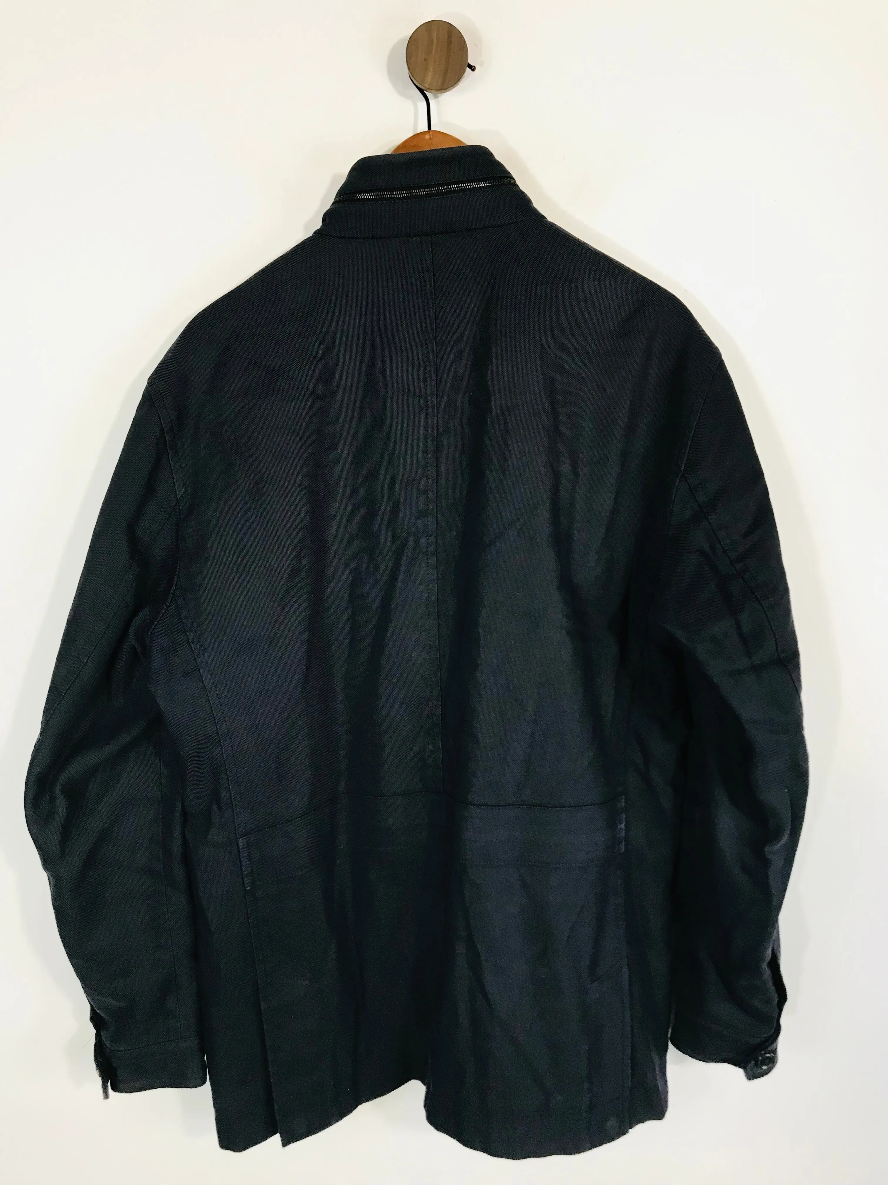 Hugo Boss Men's Canvas Overcoat Coat | L | Blue