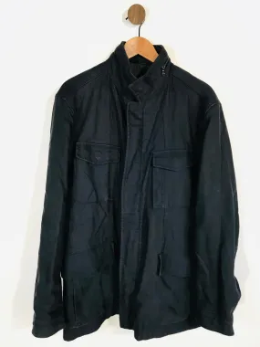 Hugo Boss Men's Canvas Overcoat Coat | L | Blue